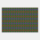 Feuille De Papier Cadeau Grille Diamant Arlequin : Harmonie Texturée (Devant)