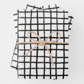 Feuille De Papier Cadeau Grille Grille Lignes Enky Brochures Simple Minimal (En situation)