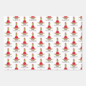 Feuille De Papier Cadeau Grille | Namaste Santa Claus (Devant)