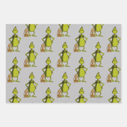 Feuille De Papier Cadeau Grille | Position max. et Grinch (Devant)