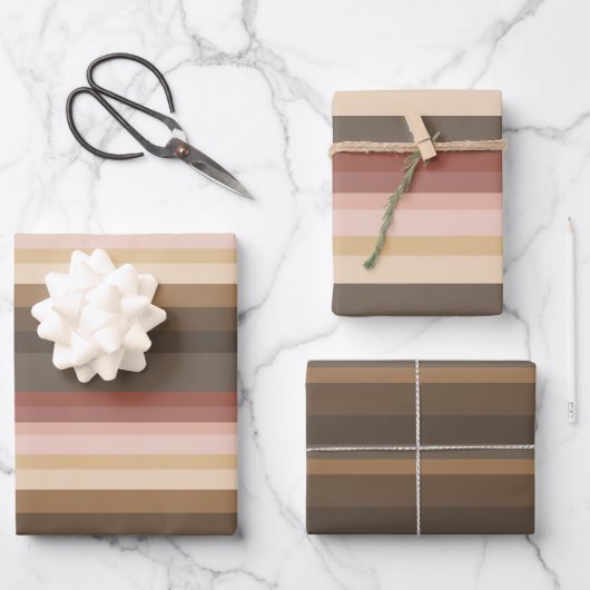 Feuille De Papier Cadeau Grille Rose Et Brown (Recto)