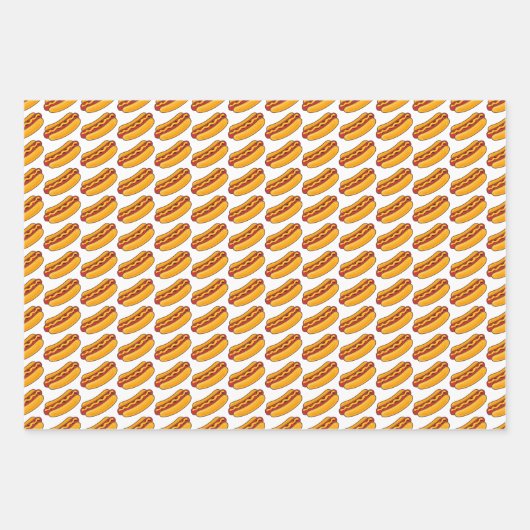 Feuille De Papier Cadeau Grilled Hot Dog Pattern (Devant)