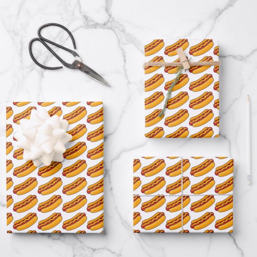 Feuille De Papier Cadeau Grilled Hot Dog Pattern (Recto)