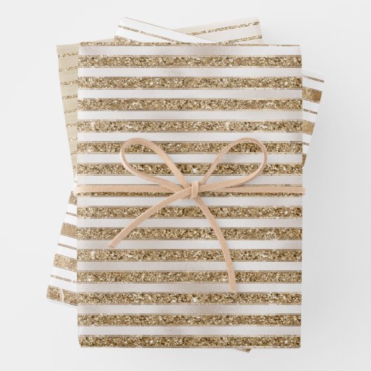 Feuille De Papier Cadeau Grilles Glam Gold (En situation)