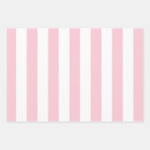 Feuille De Papier Cadeau Grilles Verticales Bébé Rose Et Blanc Gratté (Devant 2)