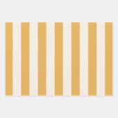 Feuille De Papier Cadeau Grilles Verticales Moutarde Jaune Et Blanc Gratté (Devant 3)