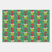 Feuille De Papier Cadeau Grinch | Couronne de Noël (Devant)