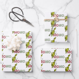 Feuille De Papier Cadeau Grinch Ho Ho Ho
