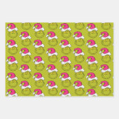 Feuille De Papier Cadeau Grinch in Pink Santa Hat (Devant 3)