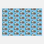 Feuille De Papier Cadeau Gris blanc Noël Kitten (Devant 3)