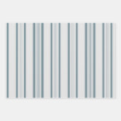 Feuille De Papier Cadeau Gris Bleu Farmhouse Stripes (Devant 3)