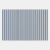 Feuille De Papier Cadeau Gris Bleu Farmhouse Stripes (Devant 2)