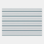 Feuille De Papier Cadeau Gris Bleu Farmhouse Stripes (Devant)