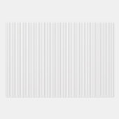 Feuille De Papier Cadeau Gris Clair & Rayures Blanches (Devant 3)