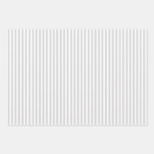 Feuille De Papier Cadeau Gris Clair & Rayures Blanches (Devant)