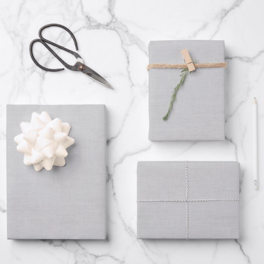 Feuille De Papier Cadeau Gris clair texturé (Recto)