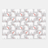 Feuille De Papier Cadeau Gris d'hiver, Ours polaire, Flammes de neige coord (Devant)