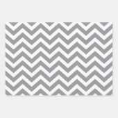 Feuille De Papier Cadeau Gris et blanc épais Mariage Chevron Anniversaire V (Devant 2)