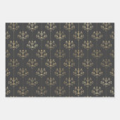 Feuille De Papier Cadeau Gris et or Paris (Devant 3)