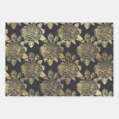 Feuille De Papier Cadeau Gris et or Paris (Devant)