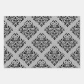 Feuille De Papier Cadeau Gris et or Paris (Devant)