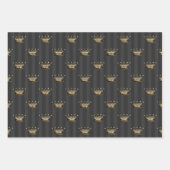 Feuille De Papier Cadeau Gris et or Paris (Devant 3)