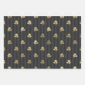 Feuille De Papier Cadeau Gris et or Paris (Devant 2)