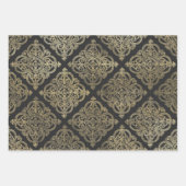 Feuille De Papier Cadeau Gris et or Paris (Devant)