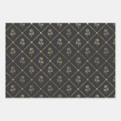 Feuille De Papier Cadeau Gris et or Paris (Devant)