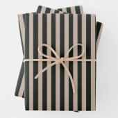 Feuille De Papier Cadeau Gris foncé gris rayures Anniversaire (En situation)