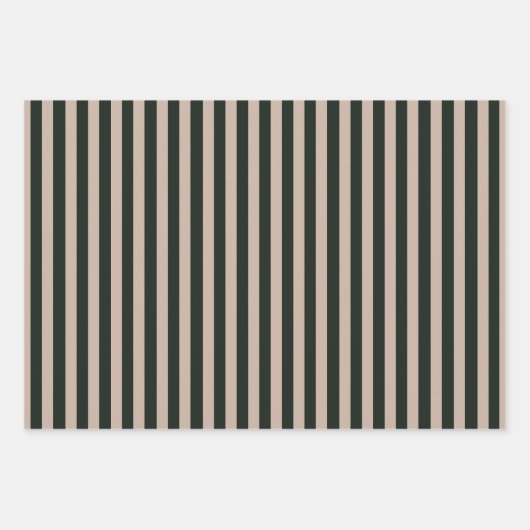 Feuille De Papier Cadeau Gris foncé gris rayures Anniversaire (Devant)