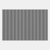 Feuille De Papier Cadeau Gris foncé & Rayures grises (Devant 2)