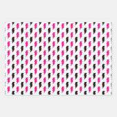 Feuille De Papier Cadeau Gris Géométrie rose Bandes Flash (Devant 2)