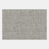 Feuille De Papier Cadeau Gris Moyen Lin (Devant)