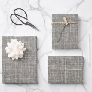 Feuille De Papier Cadeau Gris Moyen Lin