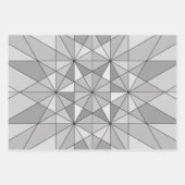 Feuille De Papier Cadeau Gris noir Mosaïque Triangle Motif rétro (Devant)
