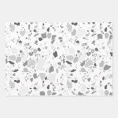 Feuille De Papier Cadeau Gris Terrazzo Motif artisanal (Devant 2)