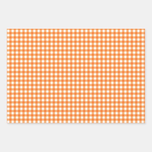 Feuille De Papier Cadeau Groovy Orange Gingham Check Pattern (Devant)