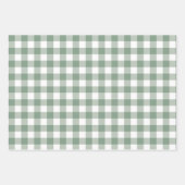 Feuille De Papier Cadeau Gros En vichy en Sage Vert, Pêche, Jaune (Devant)