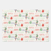 Feuille De Papier Cadeau Gros imprimé Santas Elves Noël Motif (Devant 2)