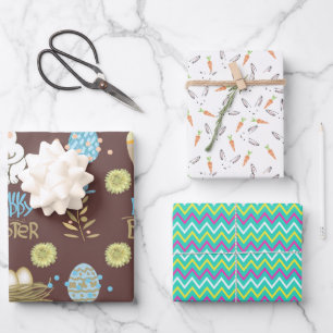 Feuille De Papier Cadeau Groupe de Pâques