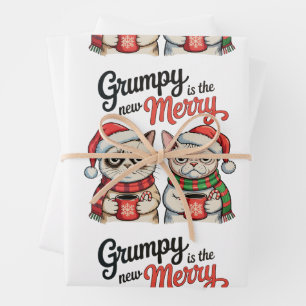 Feuille De Papier Cadeau Grumpy Est Le Nouveau Joyeux Noël Amateur De Chat