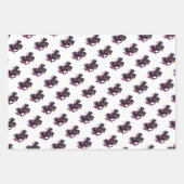 Feuille De Papier Cadeau Guerrier équitation cheval en aquarelle (Devant 3)