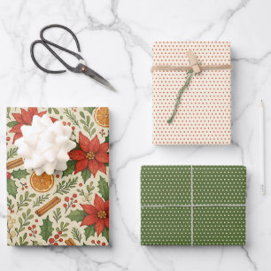 Feuille De Papier Cadeau Gui de botanique Motif d'art floral classique