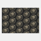 Feuille De Papier Cadeau Guitares électriques en bronze noir (Devant 2)