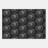 Feuille De Papier Cadeau Guitares électriques en bronze noir (Devant)