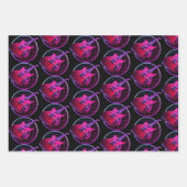 Feuille De Papier Cadeau Guitares électriques Retro Neon (Devant)