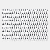 Feuille De Papier Cadeau Guitares noir et blanc (Devant)