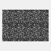 Feuille De Papier Cadeau Guitares noires et blanches deux (Devant 2)