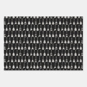 Feuille De Papier Cadeau Guitares noires et blanches deux (Devant)